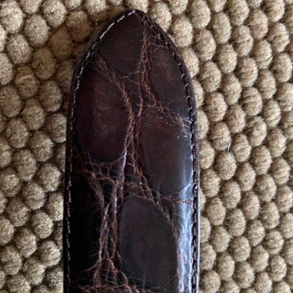Vintage Henri Bendel Brown Genuine Caiman Crocodile Belt-34 inches- minimal wear main image 7